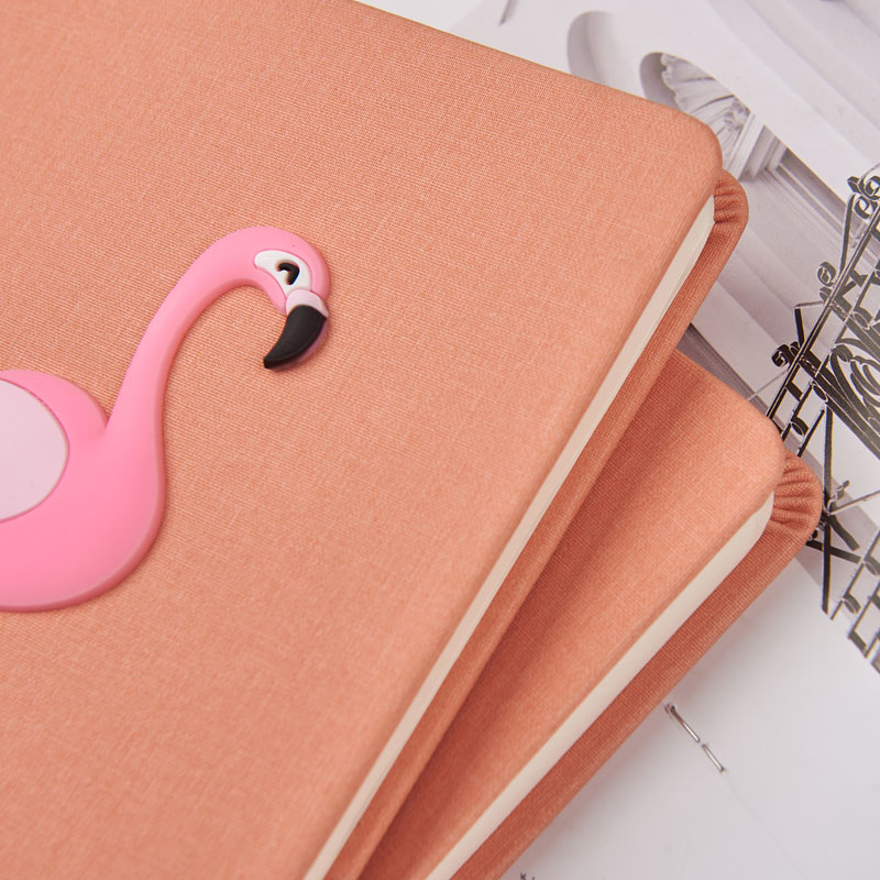 A5  pu hardcover notebook with flexible  famingo patten D-39030