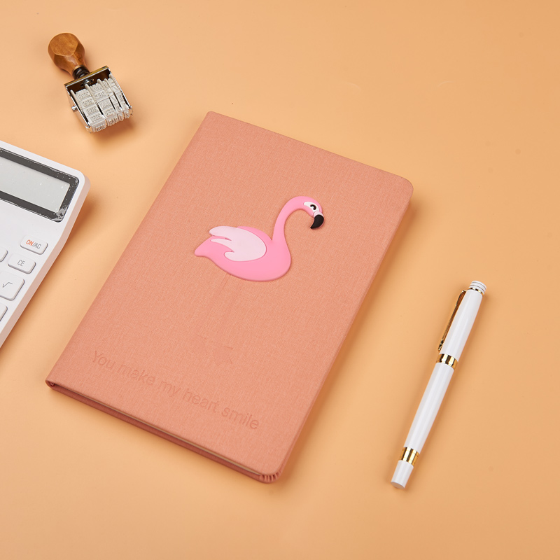 A5  pu hardcover notebook with flexible  famingo patten D-39030