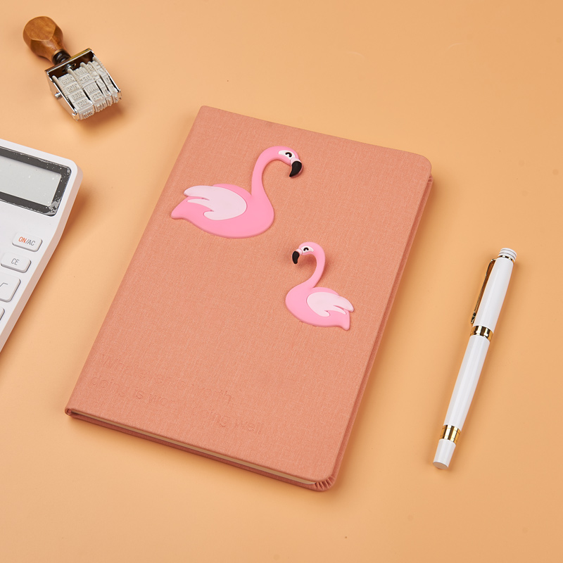 A5  pu hardcover notebook with flexible  famingo patten D-39030