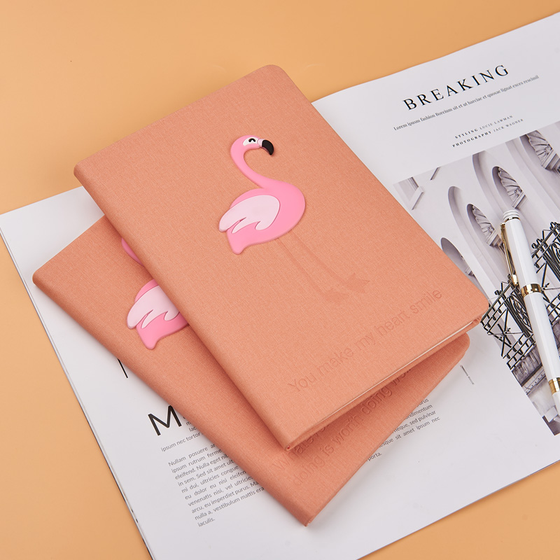 A5  pu hardcover notebook with flexible  famingo patten D-39030