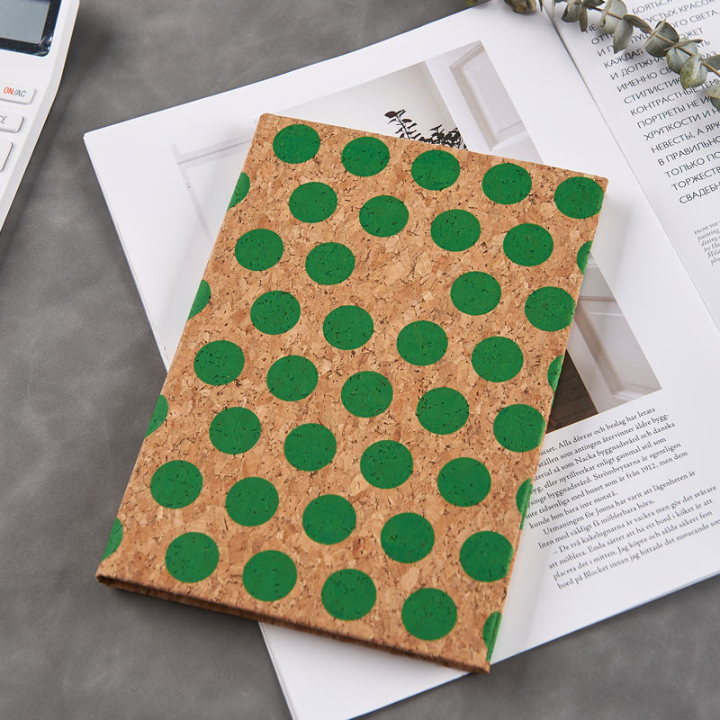 A5 cork material silk printing hardcover with color edge notebook D39029 