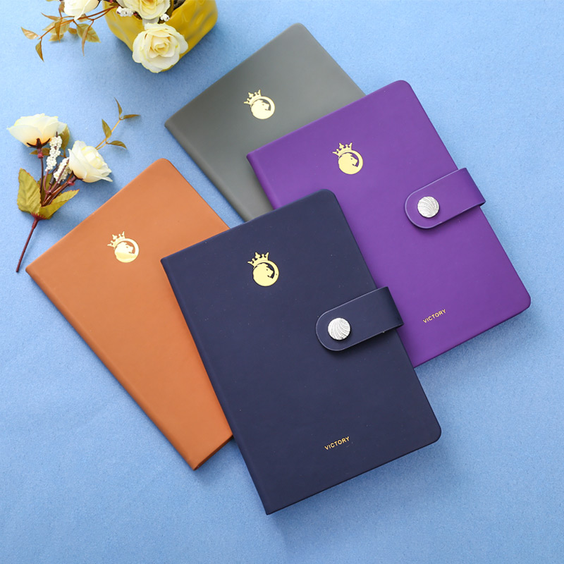 A5 pu with  metal logo embossion hardcover notebook with magnet belt D39053