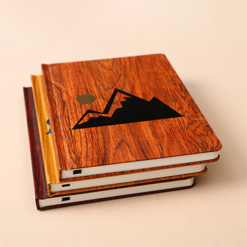 A5size  wood paper hardcover notebook with foil SW39026