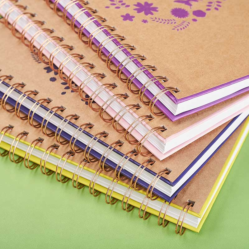 A5 paper based hardcover spiral notebook （butterfly and flower printing ) Sp39010