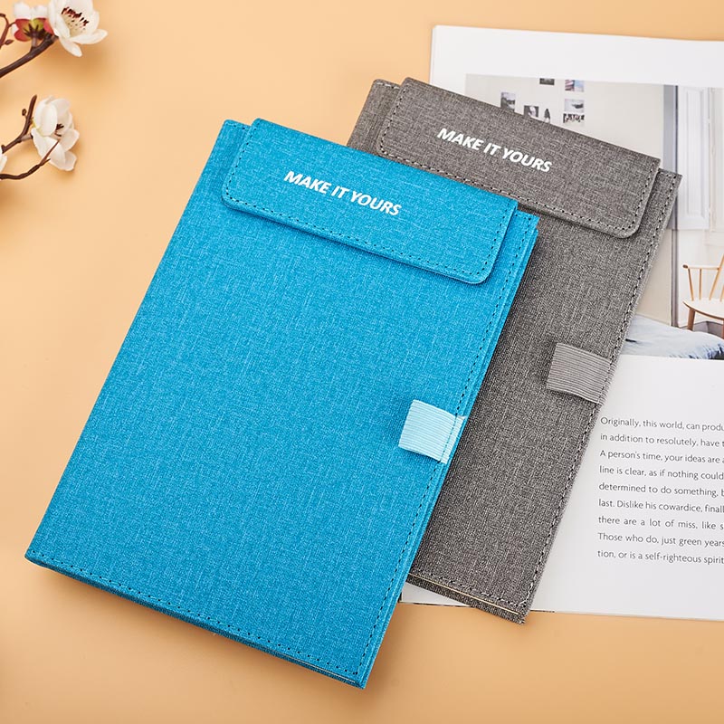 A5 pu hardcover notebook stitched a magnet cap to fix sheets of papers and a penloop D39034